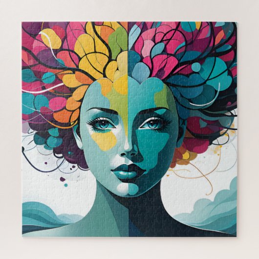 Geestelijke gezondheid abstracte kunst legpuzzel (Verticaal)