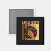 Geestelijke gezondheid Afro African American Black Magneet (Voorkant / Achterkant)