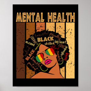 Geestelijke gezondheid Afro African American Black Poster