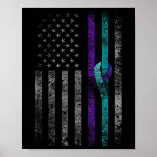 Geestelijke gezondheid Amerikaanse vlag zelfmoordb Poster