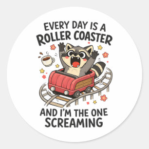 Geestelijke Gezondheid Angst Wasbeer Elke Dag Is E Ronde Sticker