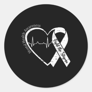 Geestelijke gezondheid Bewustzijn Bestrijd het Sti Ronde Sticker