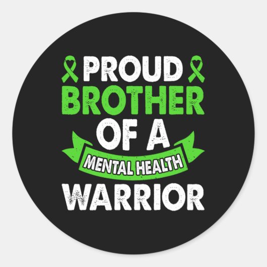 Geestelijke gezondheid Bewustzijn Broer van de Gee Ronde Sticker (Voorkant)