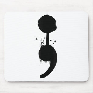 Geestelijke gezondheid Bewustzijn Design Semicolon Muismat