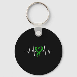 Geestelijke gezondheid Bewustzijn Green Ribbon Hea Sleutelhanger
