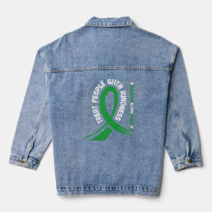Geestelijke gezondheid Bewustzijn Green Ribbon Oor Denim Jacket
