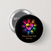 Geestelijke gezondheid Bewustzijn Handen Gift Ronde Button 5,7 Cm (Voorkant /achterkant)