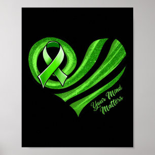 Geestelijke gezondheid Bewustzijn Hart Groene Gees Poster