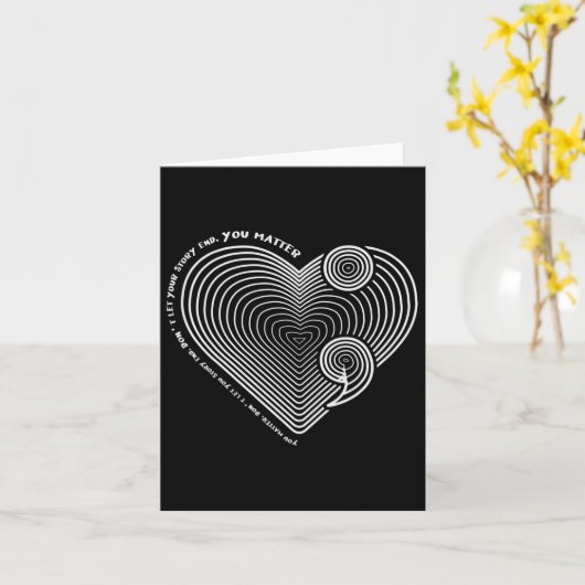 Geestelijke gezondheid Bewustzijn Hart Semi-colon  Kaart (Gele Bloem)