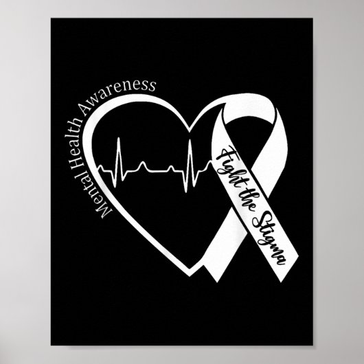 Geestelijke gezondheid Bewustzijn Hart Strijd Het Poster (Voorkant)