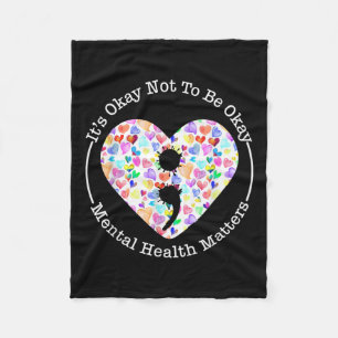 Geestelijke gezondheid Bewustzijn Semicolon Heart Fleece Deken