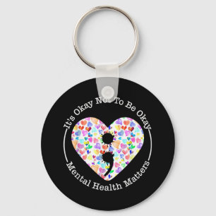 Geestelijke gezondheid Bewustzijn Semicolon Heart Sleutelhanger