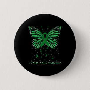 Geestelijke Gezondheid Bewustzijn Vlinder Comfort Ronde Button 5,7 Cm