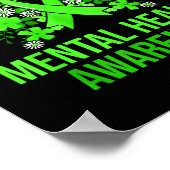 Geestelijke Gezondheid Bewustzijn Vlinder Groene R Poster (Hoek)