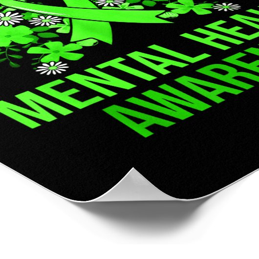 Geestelijke Gezondheid Bewustzijn Vlinder Groene R Poster (Hoek)