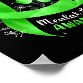 Geestelijke Gezondheid Bewustzijn Vlinder Groene R Poster (Hoek)