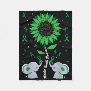 Geestelijke Gezondheid Bewustzijn Zonnebloem Olifa Fleece Deken