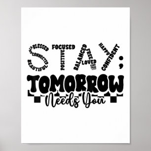 Geestelijke Gezondheid Blijf Morgen Zelfmoordpreve Poster