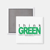 Geestelijke gezondheid denk aan groen magneet (Voorkant / Achterkant)