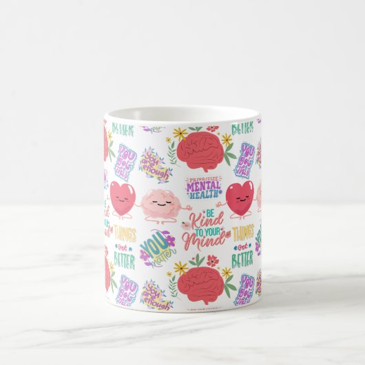 Geestelijke gezondheid en zelfliefde koffiemok (Center)