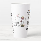 Geestelijke gezondheid gesimuleerd door kattengrap latte mok (Voorkant)