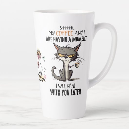 Geestelijke gezondheid gesimuleerd door kattengrap latte mok (Rechts)