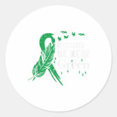 Geestelijke Gezondheid Groene Lint Veer Bewustzijn Ronde Sticker (Voorkant)