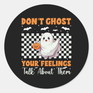 Geestelijke gezondheid Halloween spook je gevoelen Ronde Sticker