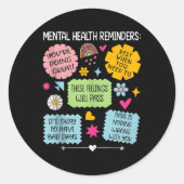 Geestelijke Gezondheid Herinneringen Green Ribbon  Ronde Sticker (Voorkant)