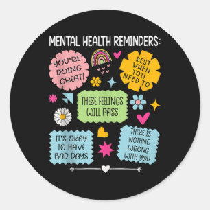Geestelijke Gezondheid Herinneringen Green Ribbon Ronde Sticker