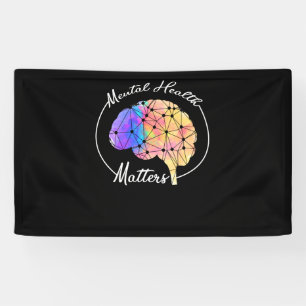 Geestelijke gezondheid is een grappig brein in mul spandoek