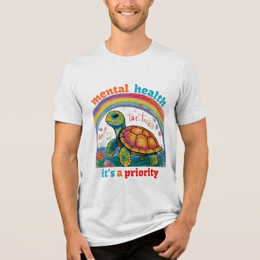 GEESTELIJKE GEZONDHEID IS EEN PRIORITEIT Tri-Blend SHIRT (Voorkant)