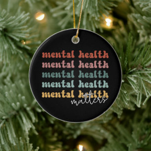 Geestelijke gezondheid is een retro-bewustzijn keramisch ornament