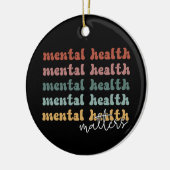 Geestelijke gezondheid is een retro-bewustzijn keramisch ornament (Links)