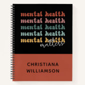 Geestelijke gezondheid is een retro-bewustzijn notitieboek (Voorkant)