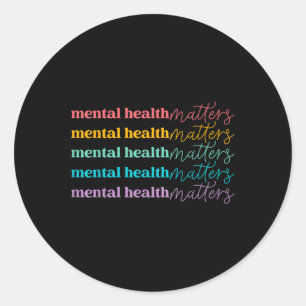 Geestelijke gezondheid is een soort zelfzorg en me ronde sticker