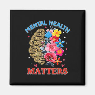 Geestelijke gezondheid is Floral Brain Depression Magneet