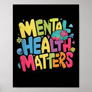 Geestelijke gezondheid is menselijke hersenziekte  poster