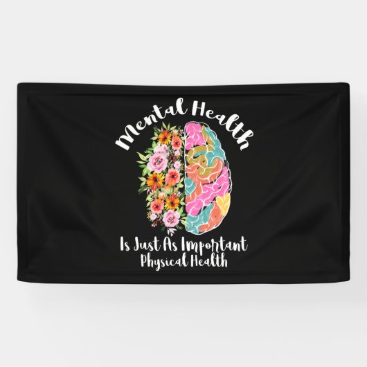 Geestelijke gezondheid is net zo goed als lichamel spandoek (Horizontaal)