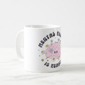Geestelijke gezondheid is retro koffiemok (Voorkant links)