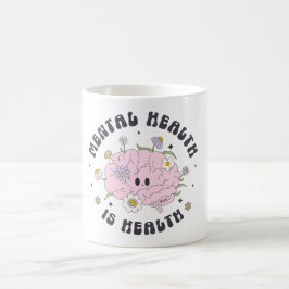 Geestelijke gezondheid is retro koffiemok