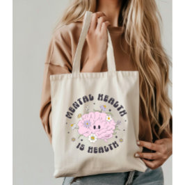 Geestelijke gezondheid is retro tote bag