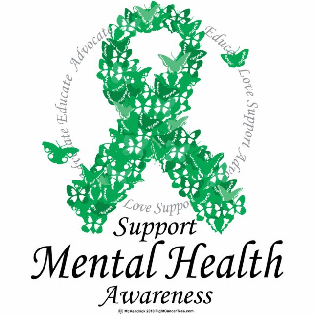 Geestelijke gezondheid Lint van Butterflies Staand Fotobeeldje (Voorkant)