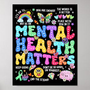 Geestelijke gezondheid menselijke hersenen ziekte  poster