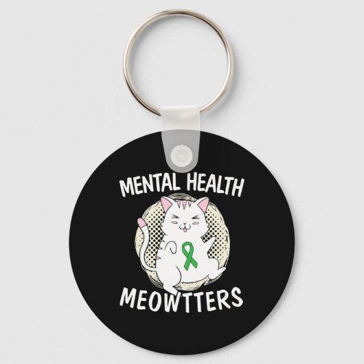 Geestelijke gezondheid Meowters kattenliefhebber b Sleutelhanger (Voorkant)