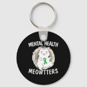 Geestelijke gezondheid Meowters kattenliefhebber b Sleutelhanger (Achterkant)