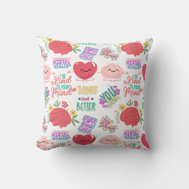 Geestelijke gezondheid Motivatie Kussen (Voorkant)