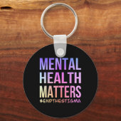 Geestelijke gezondheid S Beëindig het Stigma Bewus Sleutelhanger (Voorkant)