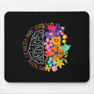 Geestelijke gezondheid S Floral Human Brain Illnes Muismat