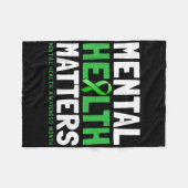 Geestelijke gezondheid S Green Ribbon Geestelijke  Fleece Deken (Voorkant (Horizontaal))